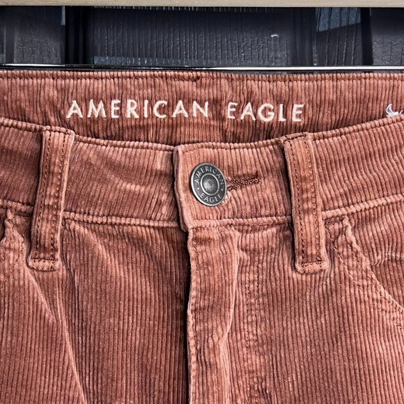 American Eagle Corduroy Pants Super Stretch Skinny Rust Orange Size 8 Short - Picture 4 of 10